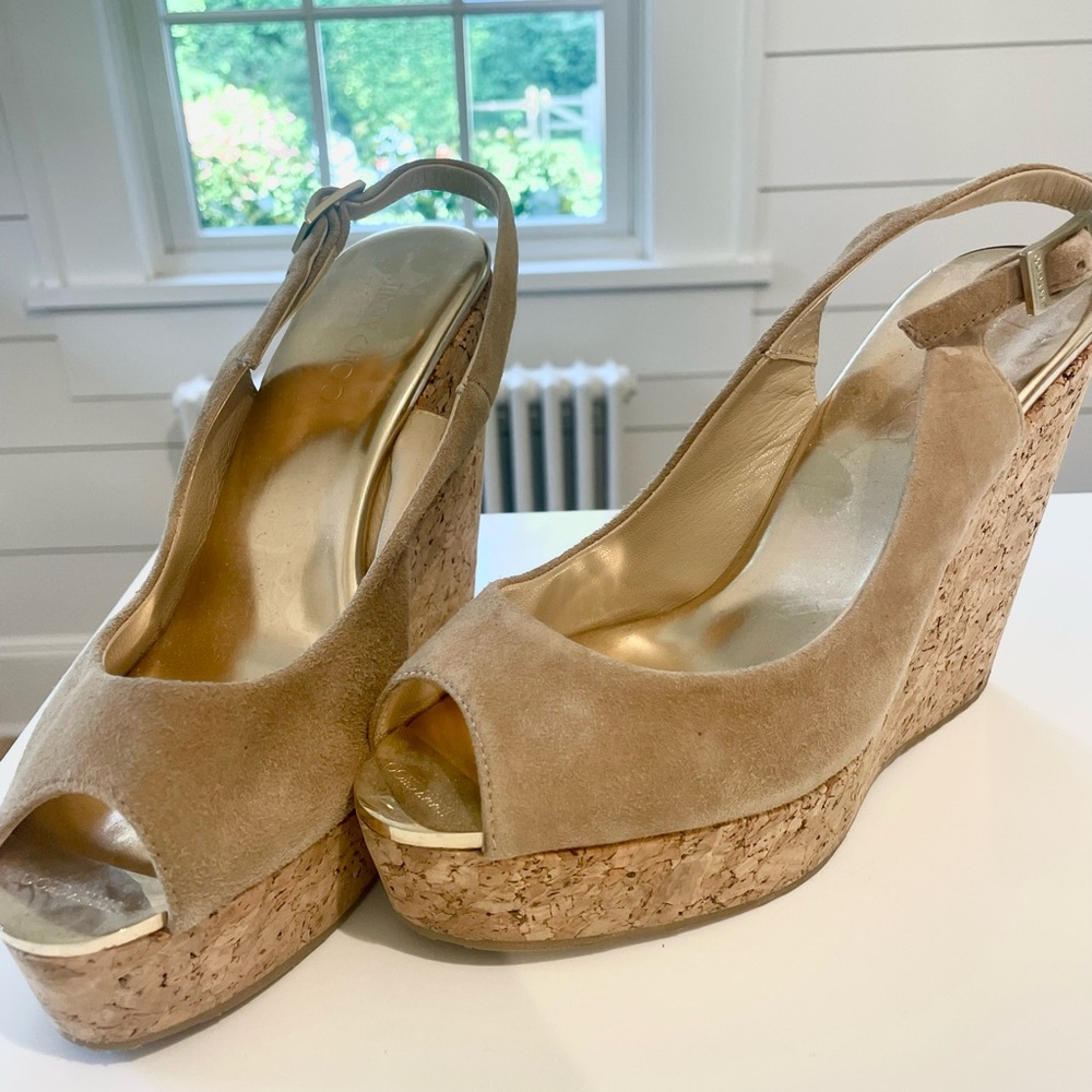 Jimmy Choo Peep Toe Wedge